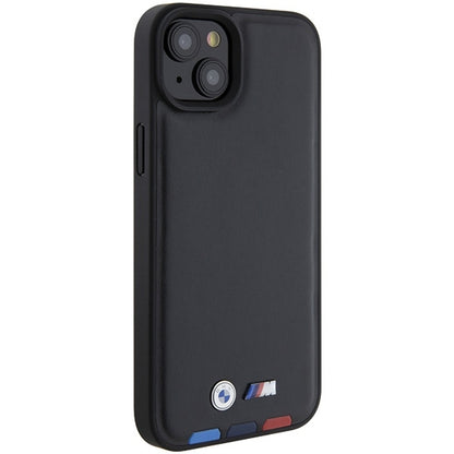 Funda para Apple iPhone 15 Plus, BMW, Estampado Tricolor, Negra