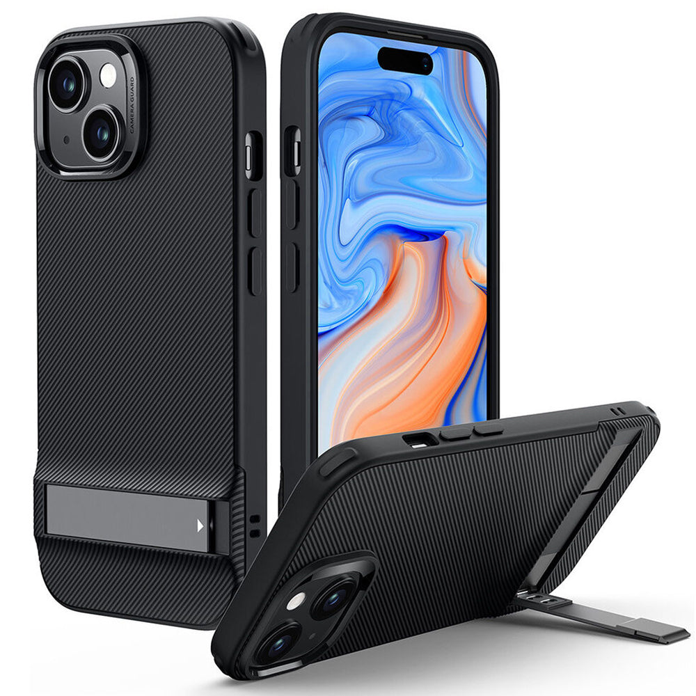 Funda para Apple iPhone 15 Plus, ESR, Air Shield Boost Kickstand, Negra