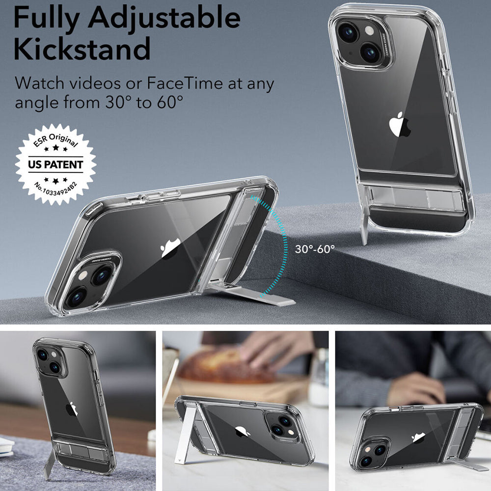 Funda para Apple iPhone 15 Plus, ESR, Air Shield Boost Kickstand, Transparente