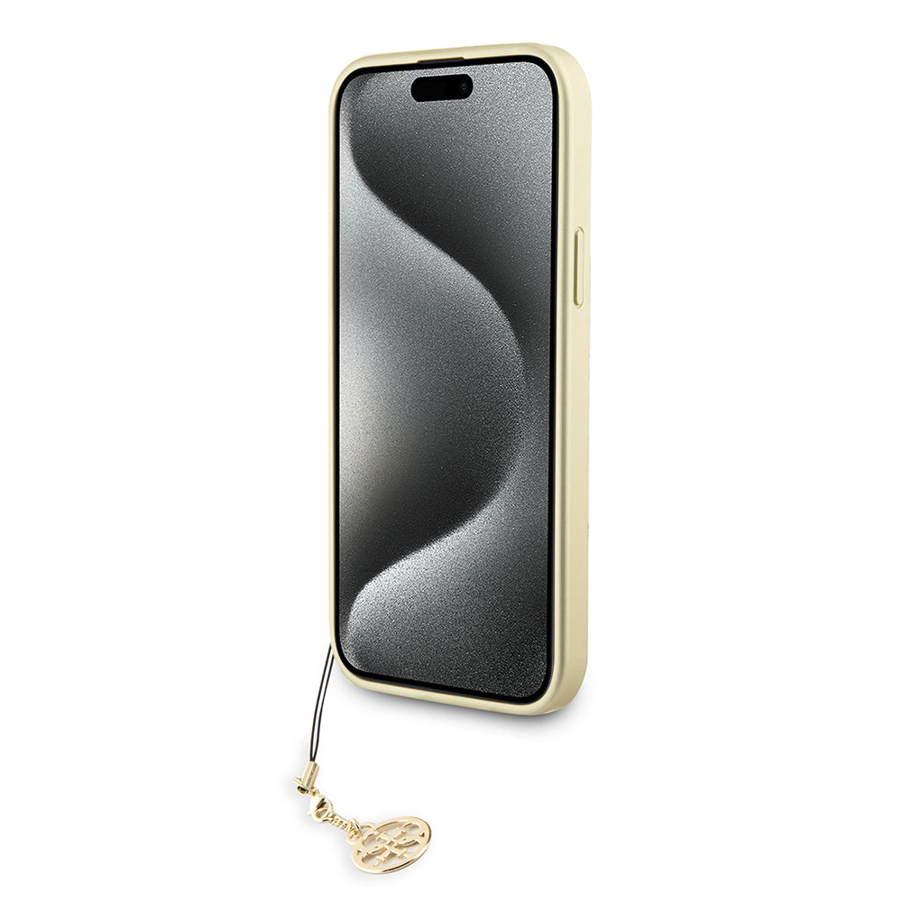 Funda para Apple iPhone 15 Plus, Guess, 4G Charm, Gris