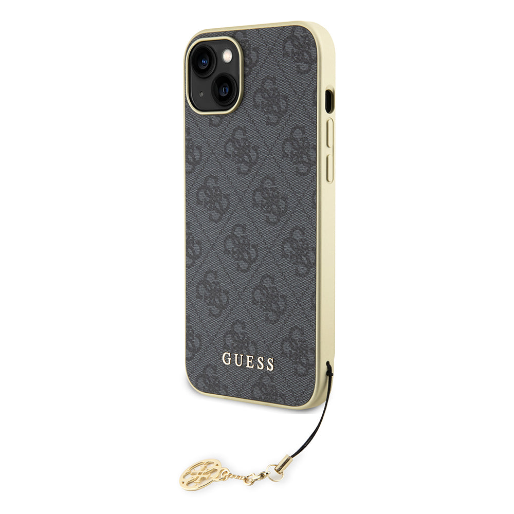 Funda para Apple iPhone 15 Plus, Guess, 4G Charm, Gris