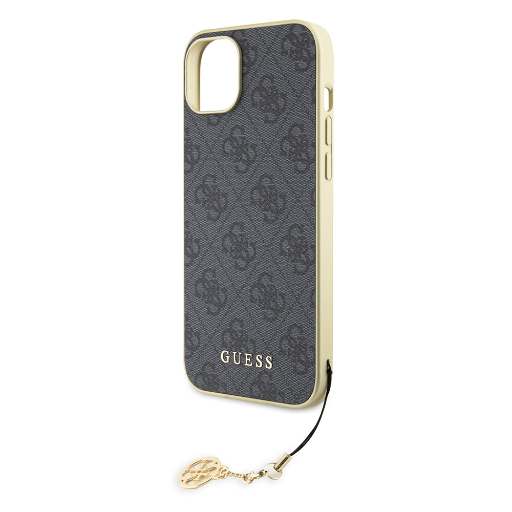 Funda para Apple iPhone 15 Plus, Guess, 4G Charm, Gris