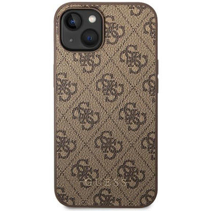 Funda para Apple iPhone 15 Plus, Guess, 4G Metal Gold Logo, Marrón
