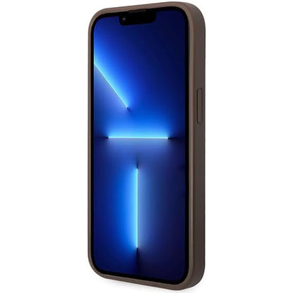 Funda para Apple iPhone 15 Plus, Guess, 4G Metal Gold Logo, Marrón