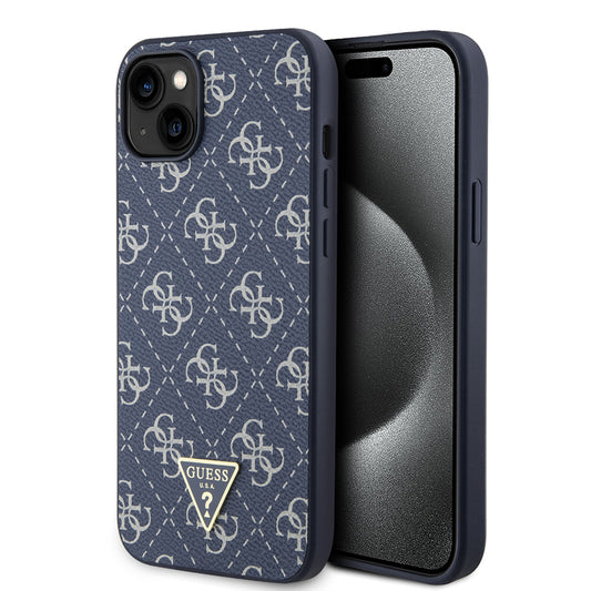Funda para Apple iPhone 15 Plus, Guess, 4G Triangle Logo, Azul.