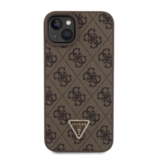 Funda para Apple iPhone 15 Plus, Guess, Crossbody 4G Metal Logo, Marrón