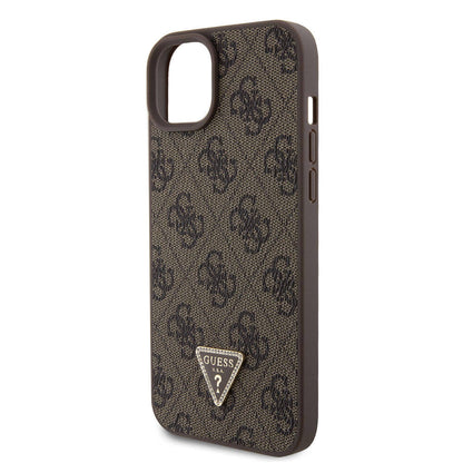Funda para Apple iPhone 15 Plus, Guess, Crossbody 4G Metal Logo, Marrón