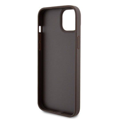 Funda para Apple iPhone 15 Plus, Guess, Crossbody 4G Metal Logo, Marrón