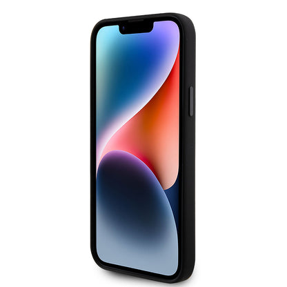 Funda para Apple iPhone 15 Plus, Karl Lagerfeld, Silicone Choupette Metal, Negra