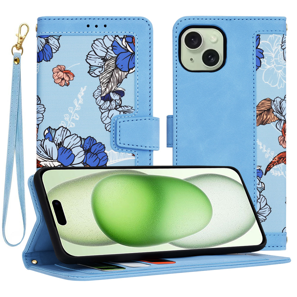 Funda para Apple iPhone 15 Plus, Techsuit, FlipCraft, Azul