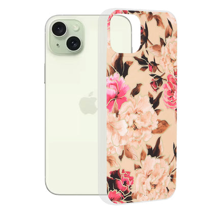 Funda para Apple iPhone 15 Plus, Techsuit, Marble, Beige