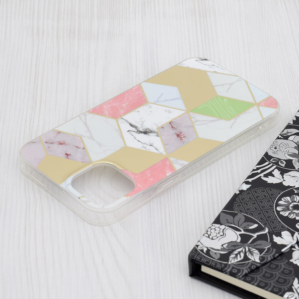 Funda para Apple iPhone 15 Plus, Techsuit, Marble, Morado