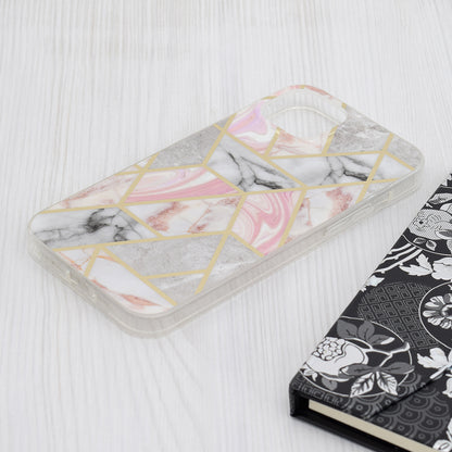 Funda para Apple iPhone 15 Plus, Techsuit, Marble, Rosa