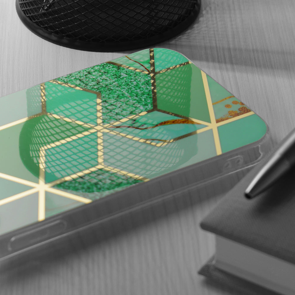Funda para Apple iPhone 15 Plus, Techsuit, Marble, Verde