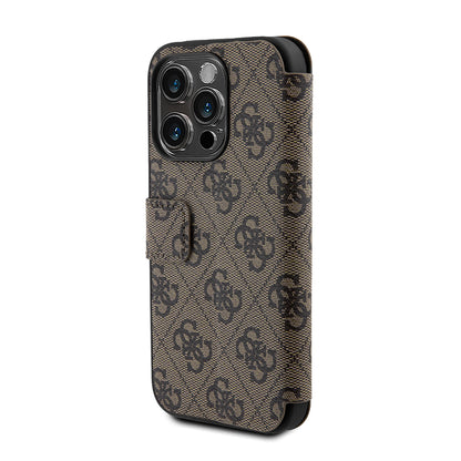 Funda para Apple iPhone 15 Pro, Guess, 4G Book, Marrón