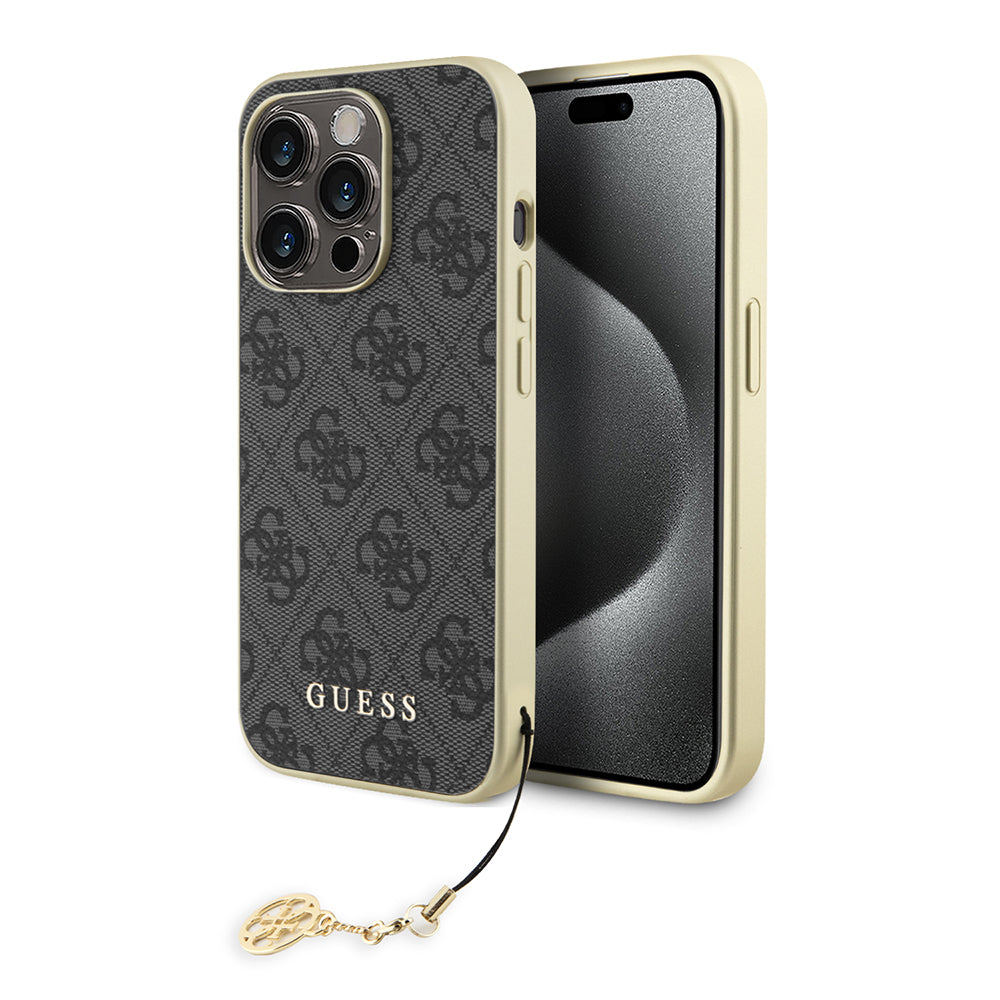 Funda para Apple iPhone 15 Pro, Guess, 4G Charm, Gris