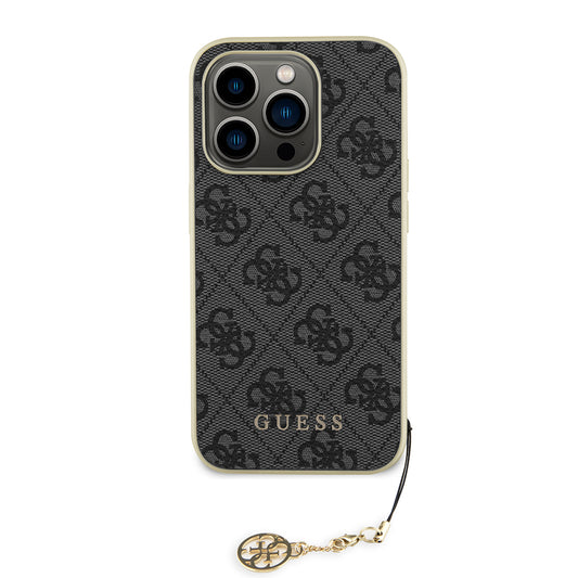 Funda para Apple iPhone 15 Pro, Guess, 4G Charm, Gris