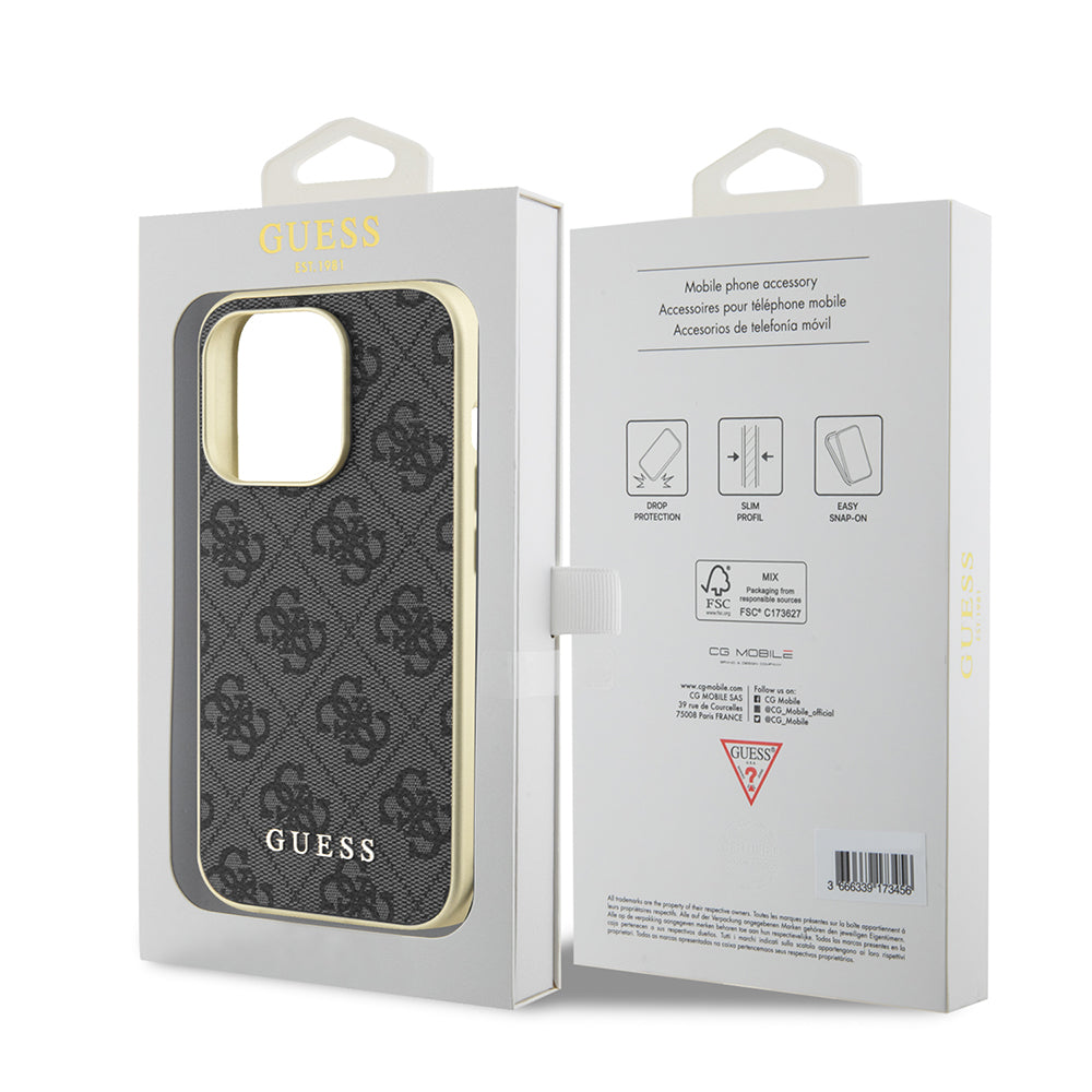 Funda para Apple iPhone 15 Pro, Guess, 4G Charm, Gris