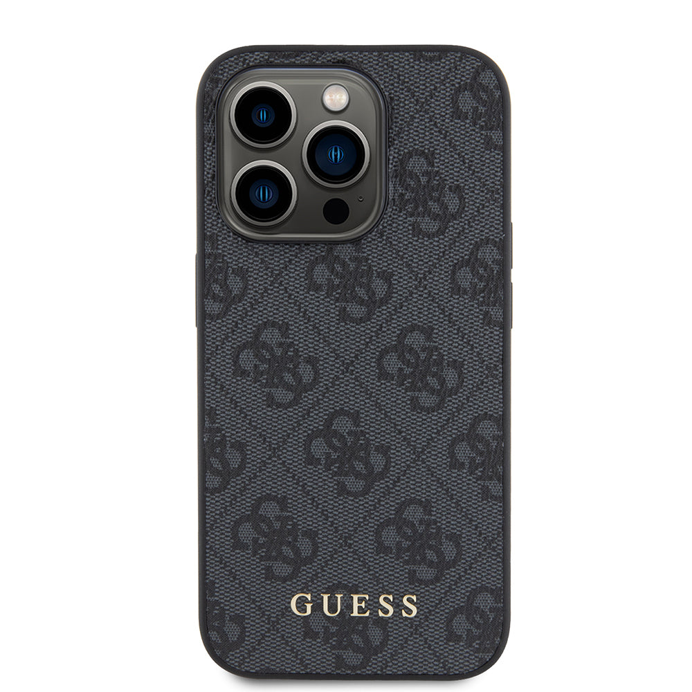 Funda para Apple iPhone 15 Pro, Guess, 4G Metal Gold Logo, Gris