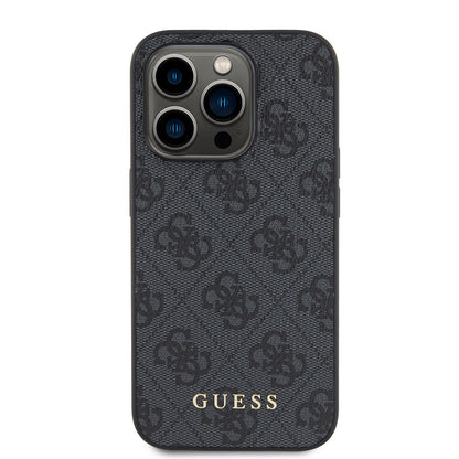 Funda para Apple iPhone 15 Pro, Guess, 4G Metal Gold Logo, Gris