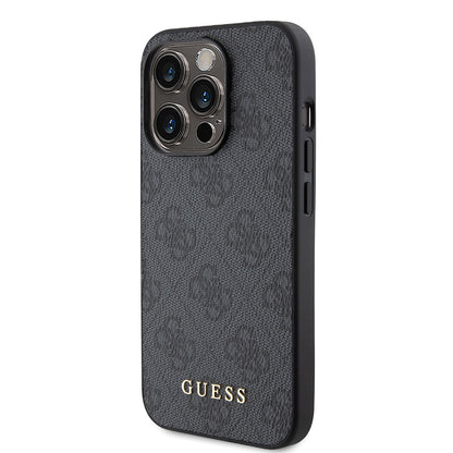 Funda para Apple iPhone 15 Pro, Guess, 4G Metal Gold Logo, Gris