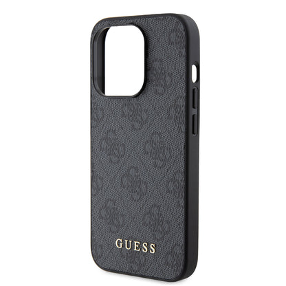 Funda para Apple iPhone 15 Pro, Guess, 4G Metal Gold Logo, Gris