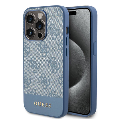 Funda para Apple iPhone 15 Pro, Guess, 4G Stripe, Azul