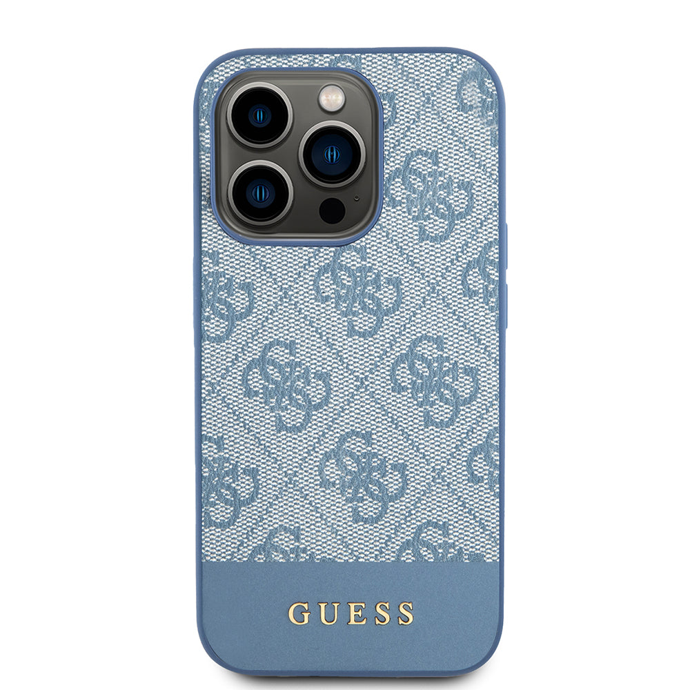 Funda para Apple iPhone 15 Pro, Guess, 4G Stripe, Azul