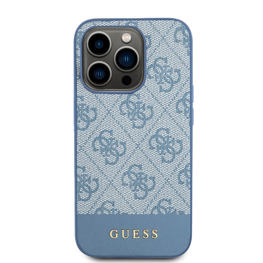 Funda para Apple iPhone 15 Pro, Guess, 4G Stripe, Azul