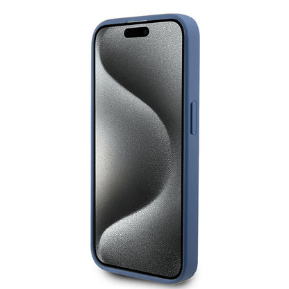 Funda para Apple iPhone 15 Pro, Guess, 4G Stripe, Azul
