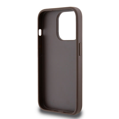 Funda para Apple iPhone 15 Pro, Guess, 4G Stripe, Marrón
