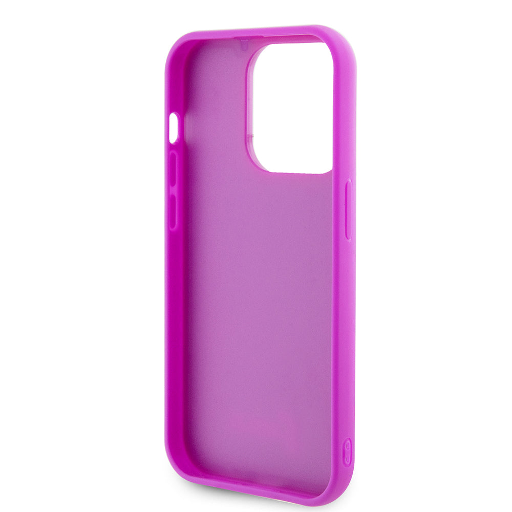 Funda para Apple iPhone 15 Pro, Guess, Disco Metal Script, Fucsia