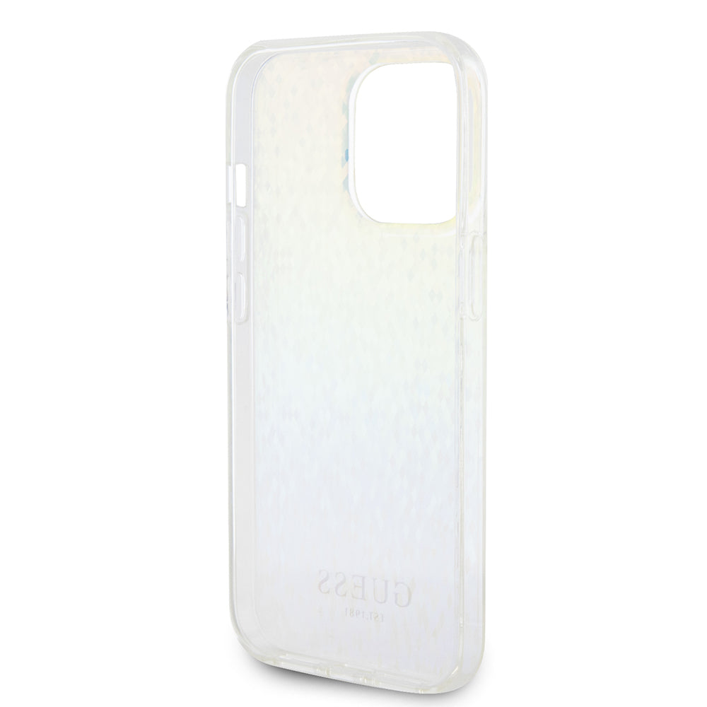 Funda para Apple iPhone 15 Pro, Guess, IML Faceted Mirror Disco Iridescent, Multicolor