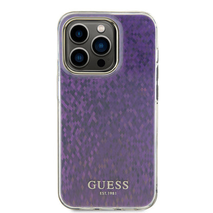Funda para Apple iPhone 15 Pro, Guess, IML Faceted Mirror Disco Iridescent, Rosa