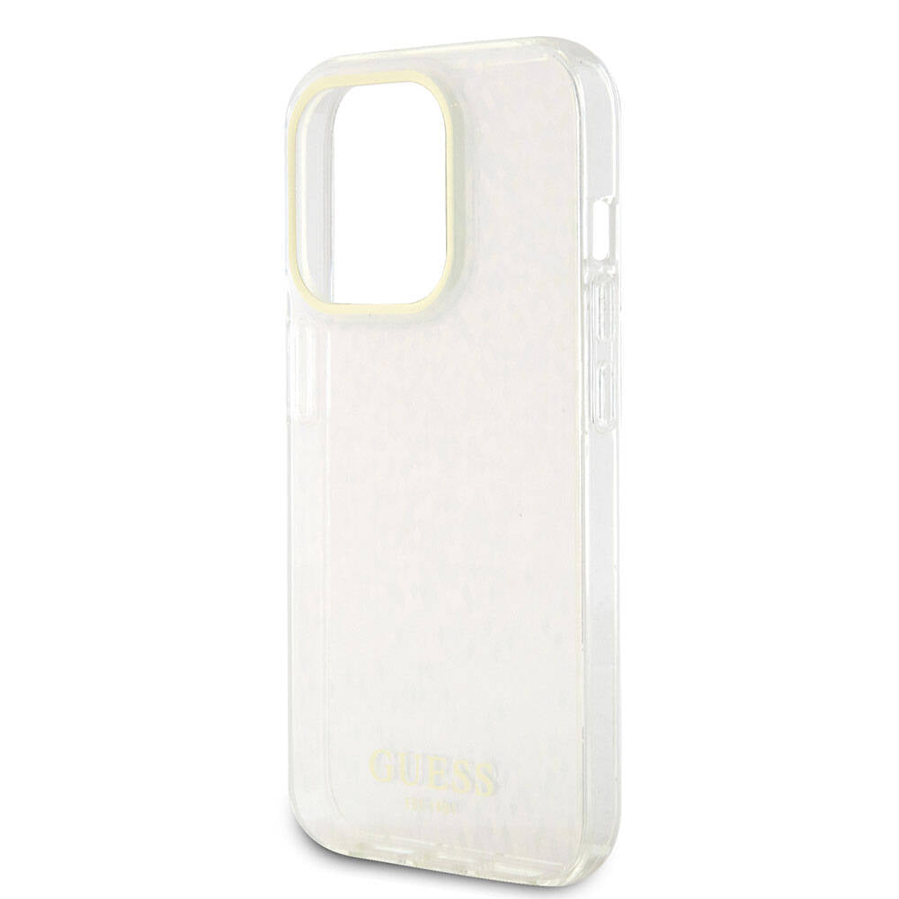 Funda para Apple iPhone 15 Pro, Guess, IML Faceted Mirror Disco Iridescent, Rosa