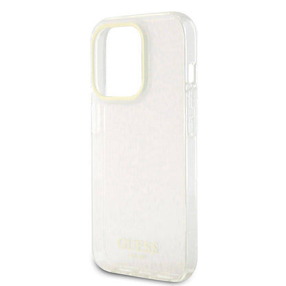 Funda para Apple iPhone 15 Pro, Guess, IML Faceted Mirror Disco Iridescent, Rosa