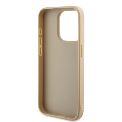 Funda para Apple iPhone 15 Pro, Guess, Saffiano Iridescent Script, Dorada