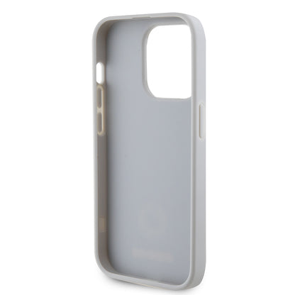 Funda para Apple iPhone 15 Pro, Guess, Strass Metal Logo, Plateada