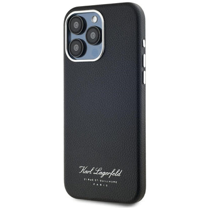 Funda para Apple iPhone 15 Pro, Karl Lagerfeld, Grained Hotel RSG, Negra