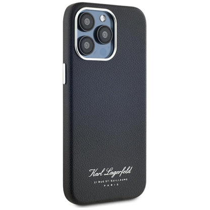 Funda para Apple iPhone 15 Pro, Karl Lagerfeld, Grained Hotel RSG, Negra