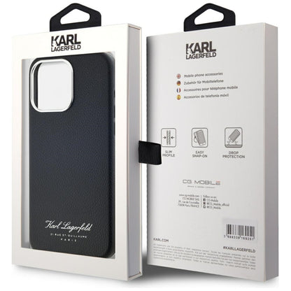 Funda para Apple iPhone 15 Pro, Karl Lagerfeld, Grained Hotel RSG, Negra