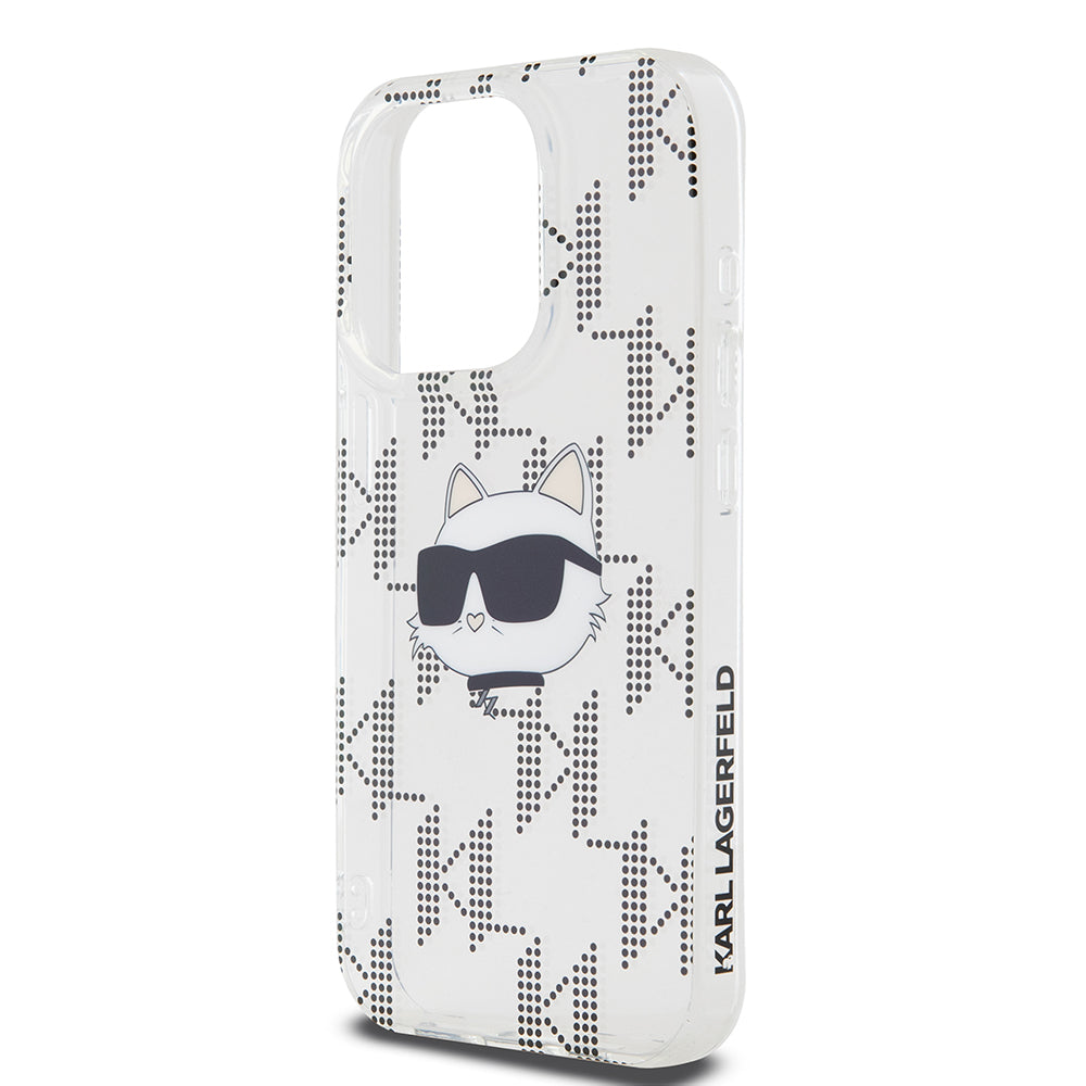 Funda para Apple iPhone 15 Pro, Karl Lagerfeld, IML Electroplated Choupette Head, Transparente