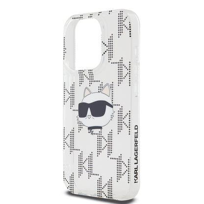 Funda para Apple iPhone 15 Pro, Karl Lagerfeld, IML Electroplated Choupette Head, Transparente