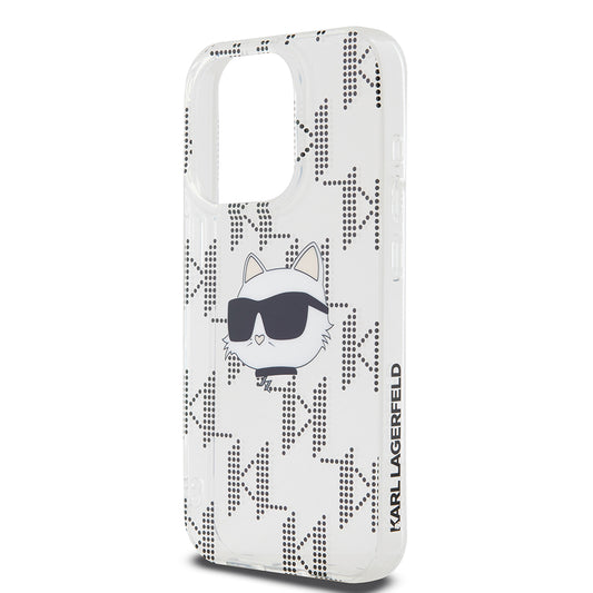 Funda para Apple iPhone 15 Pro, Karl Lagerfeld, IML Electroplated Choupette Head, Transparente