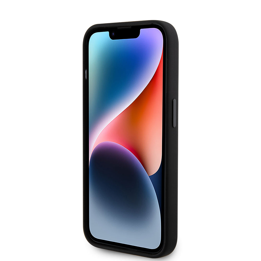 Funda para Apple iPhone 15 Pro, Karl Lagerfeld, Silicone Metal Ikonik, Negra