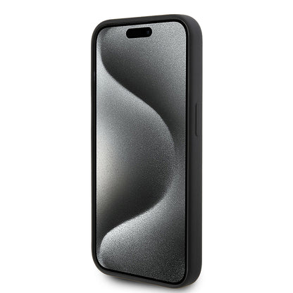 Funda para Apple iPhone 15 Pro, Karl Lagerfeld, Silicone Karl Script, Negra