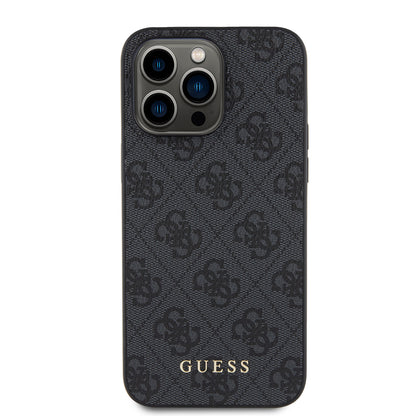 Funda para Apple iPhone 15 Pro Max, Guess, 4G Metal Gold Logo, Gris