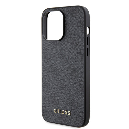 Funda para Apple iPhone 15 Pro Max, Guess, 4G Metal Gold Logo, Gris