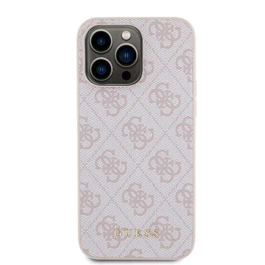 Funda para Apple iPhone 15 Pro Max, Guess, 4G Metal Gold Logo, Rosa.