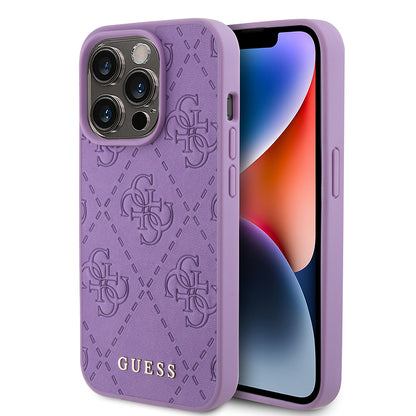 Funda para Apple iPhone 15 Pro Max, Guess, 4G Estampado, Lila Claro